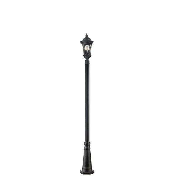 Z-Lite Doma Outdoor Post Light, Black & Water Glass 543PHM-519P-BK